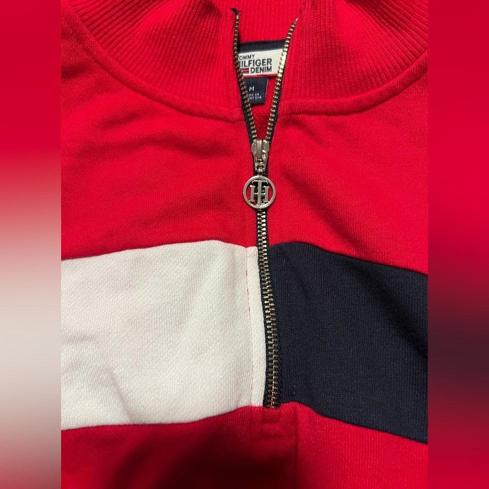 Tommy Hilfiger Vintage Y2K 90s Red White Blue‎ Patriotic Long Sleeve Dress Retro - Picture 5 of 8